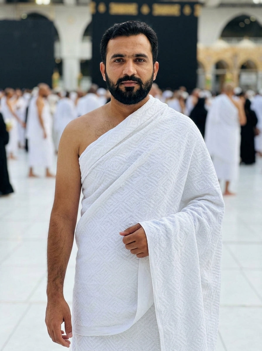 Ihram Platinum for Men – Premium 2-Piece Towel Ihram for Hajj & Umrah