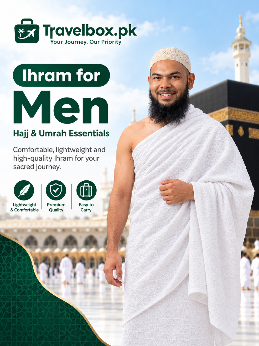 Ihram Classic – Tissue Fabric Ihram for Men for Hajj & Umrah